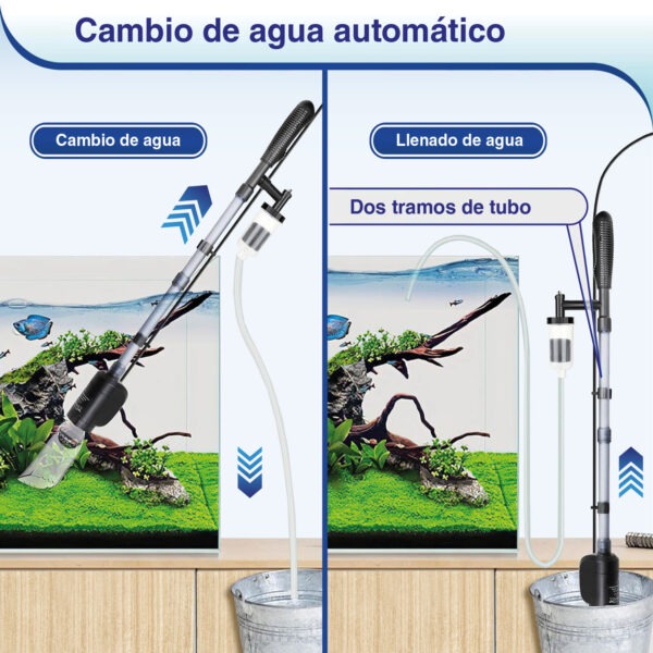 Aspirador elétrico multifuncional AQQA 6 em 1 para manutenção profissional do aquário