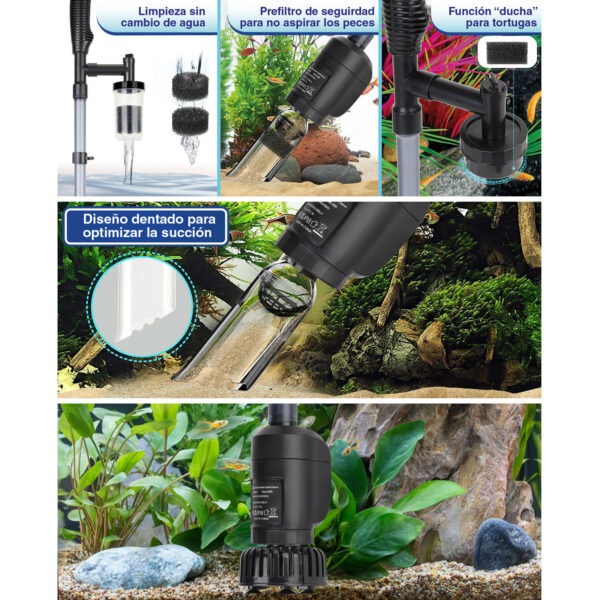 Aspirador elétrico multifuncional AQQA 6 em 1 para manutenção profissional do aquário
