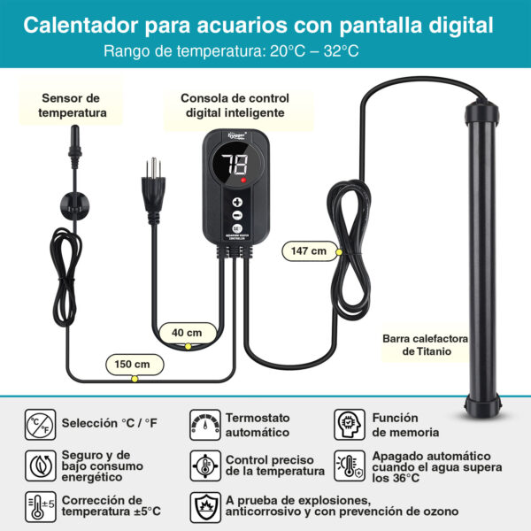 Calentador de Titanio con Sonda Hygger HG085 | Control Preciso y Seguro