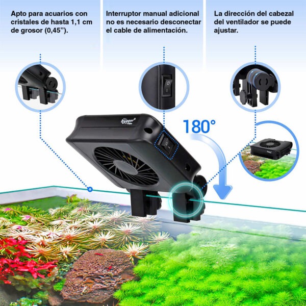 Ventilador para Acuarios Hygger HG051 | Enfriador eficiente y silencioso.