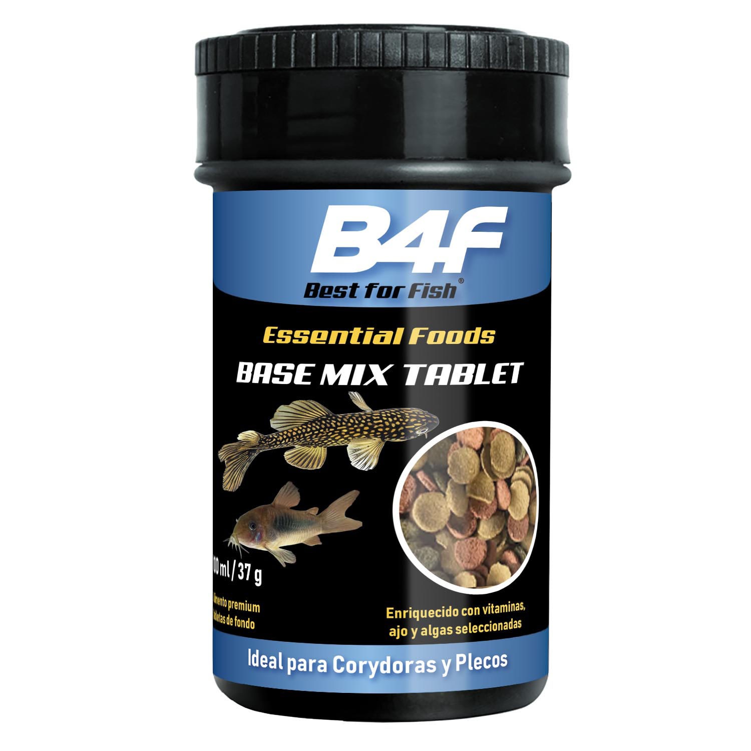 B4F Base Mix Tablet | Alimento en tabletas con ajo para todo tipo de peces de fondo.
