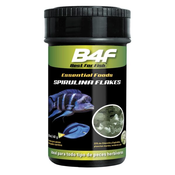 B4F Spirulina Flakes : Alimento em flocos com 23% de algas Spirulina e Chlorella