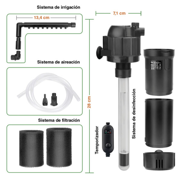Hygger HG032 Filtro UV programável | Filtragem e oxigenação profissionais