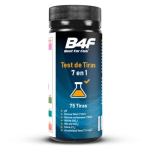 Test de tiras B4F 7 en 1 | mide pH, GH, KH, NO2, NO3, Cloro y alcalinidad.