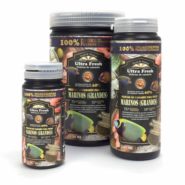 Pellet Premium Marine Grain L | Ultra Fresh Marine Shrimp Patties L, para peixes marinhos