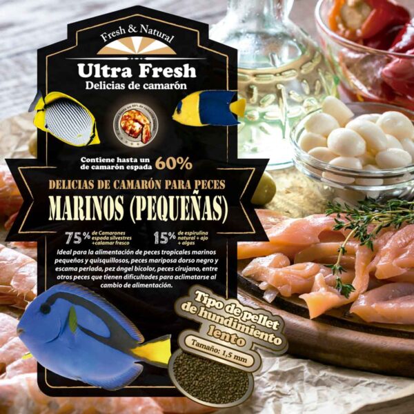 Pellet Premium Marinos Grano S | Ultra Fresh Marine Shrimp Patties S, para peces marinos