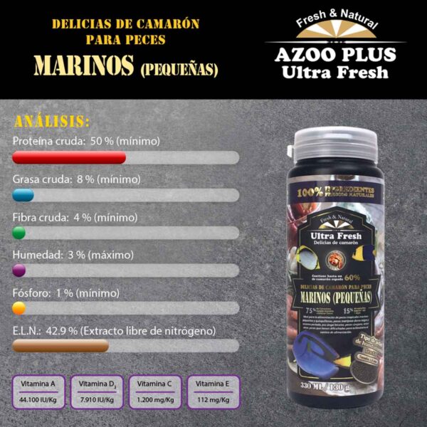 Pellet Premium Marinos Grano S | Ultra Fresh Marine Shrimp Patties S, para peces marinos