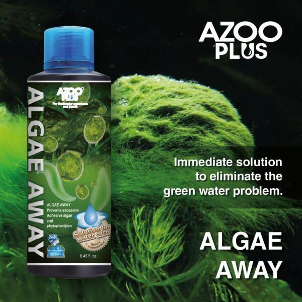 AZOO Plus Algae Away | Acondicionador anti algas muy efectivo para acuarios de agua dulce