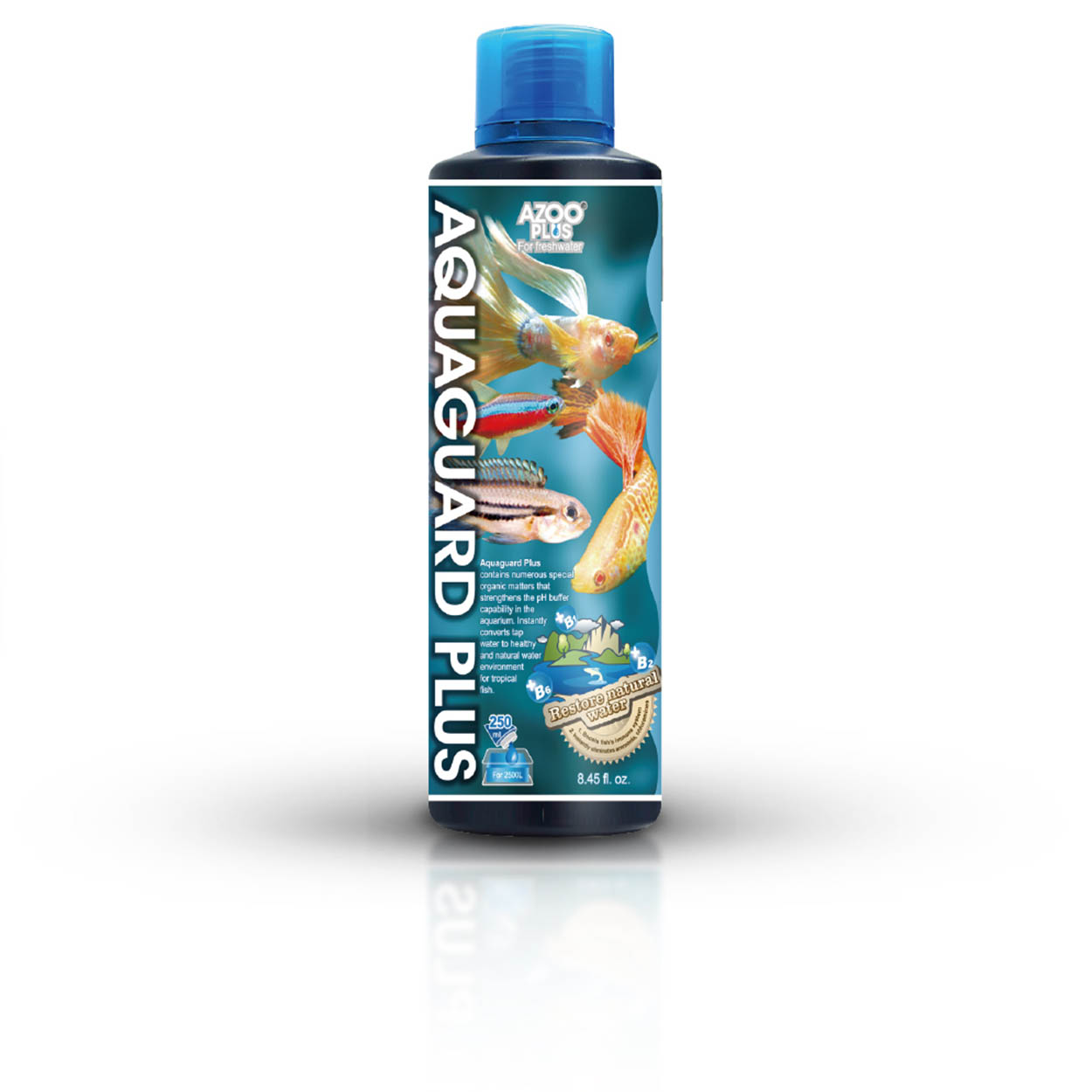 AZOO Plus Aquaguard Plus | Acondicionador anti-cloro para acuarios. Elimina cloro, cloramina, amonio, nitrito y metales pesados.