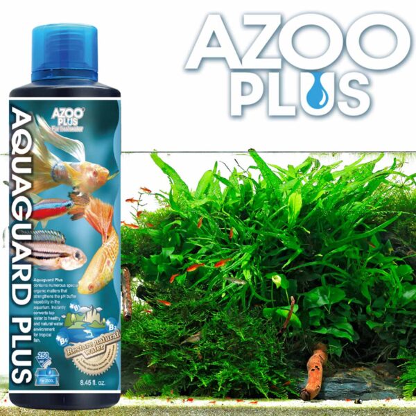 AZOO Plus Aquaguard Plus | Acondicionador anti-cloro para acuarios. Elimina cloro, cloramina, amonio, nitrito y metales pesados.