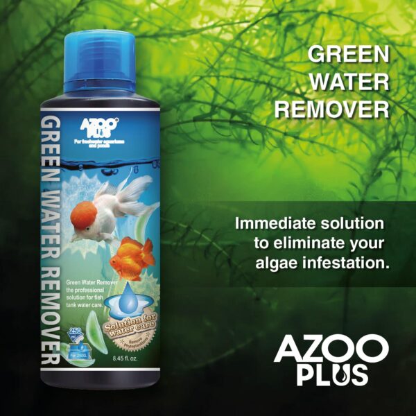 AZOO Plus Green Water Remover | Acondicionador anti-algas muy efectivo para acuarios de agua dulce
