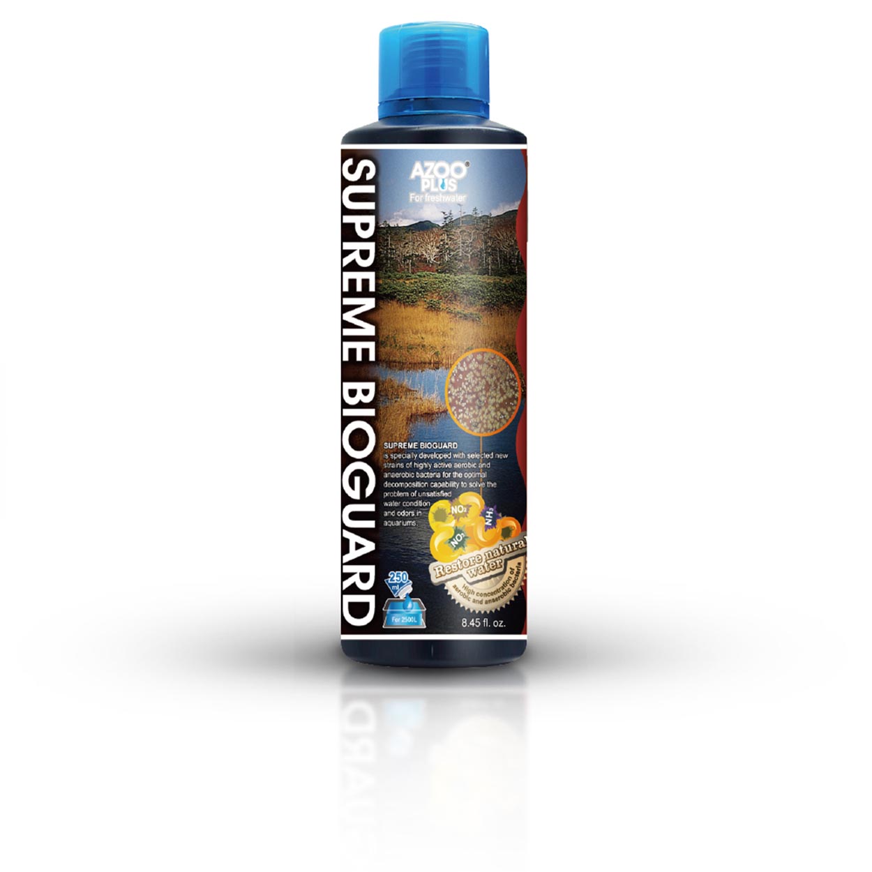 AZOO Plus Supreme Bioguard | Acondicionador biológico para acuarios. Bacterias nitrificantes vivas para establecer el ciclo biológico del acuario