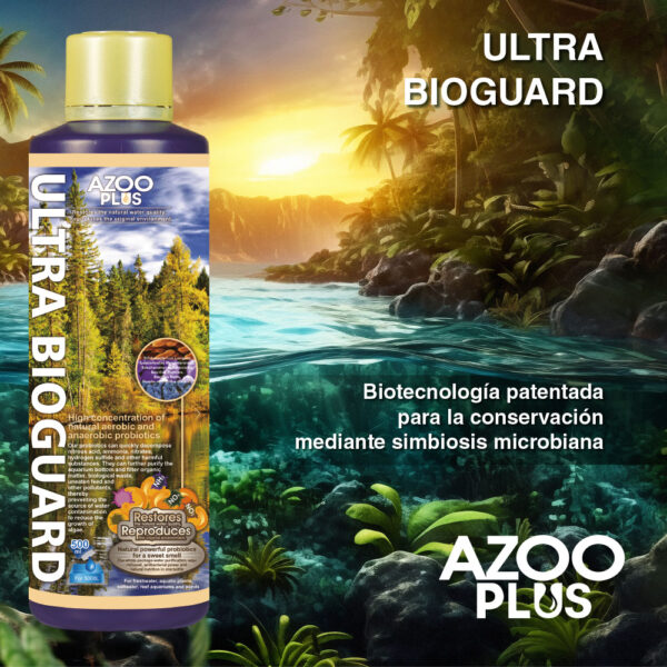 AZOO Plus Ultra Bioguard | Acondicionador biológico para acuarios. Bacterias nitrificantes vivas en simbiosis para establecer el ciclo biológico del acuario