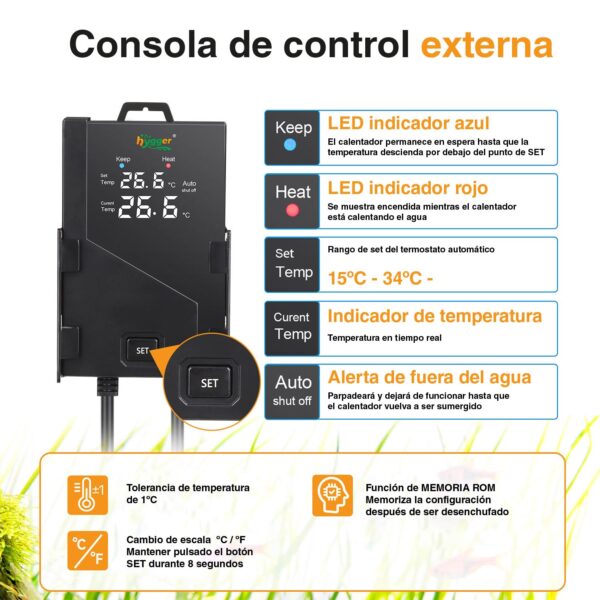 Calentador Double Quartz XL | para grandes acuarios de agua dulce y salada
