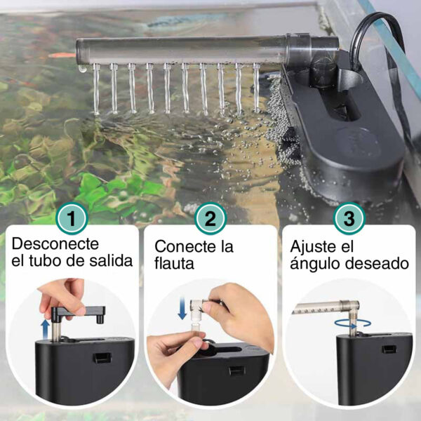 Hygger HG985| Filtro interno 3 em 1 para aquários pequenos