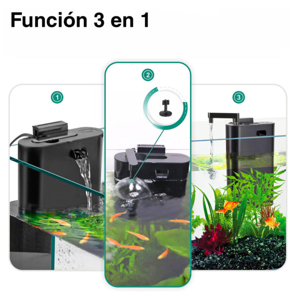 Hygger HG985| Filtro interno 3 em 1 para aquários pequenos