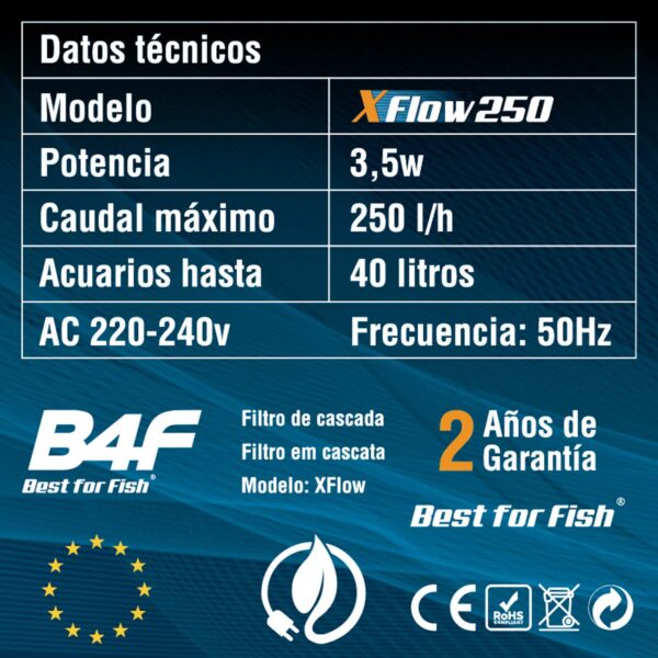Filtro de mochila B4F XFlow 3 em 1: Filtragem, circulação e oxigenação em várias fases