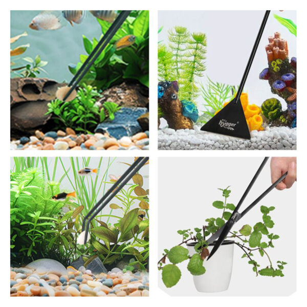 Hygger Inox Aquascaping Tools : Anodizado preto e com estojo
