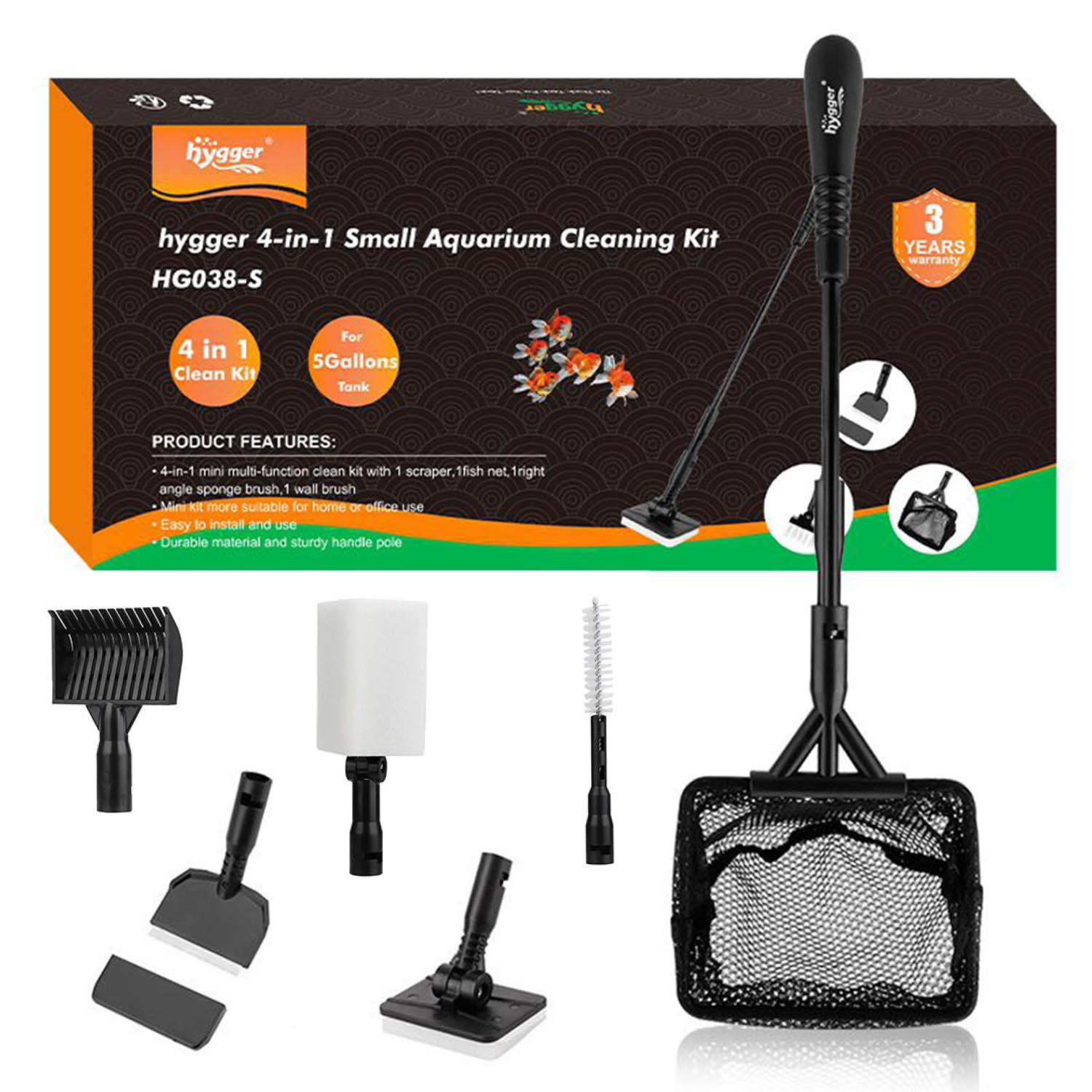 Set Limpieza Acuarios Hygger complet HGY0001-M | 6 en 1 para acuarios
