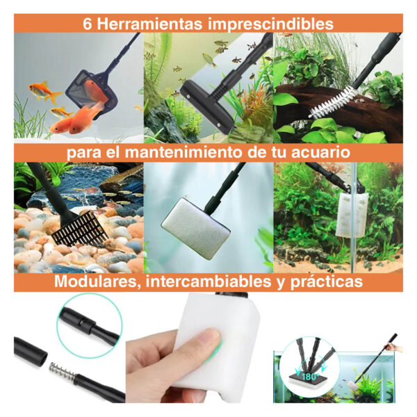 Set Limpieza Acuarios Hygger complet HGY0001-M | 6 en 1 para acuarios