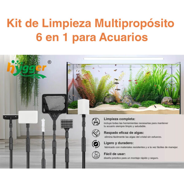 Set Limpieza Acuarios Hygger complet HGY0001-M | 6 en 1 para acuarios