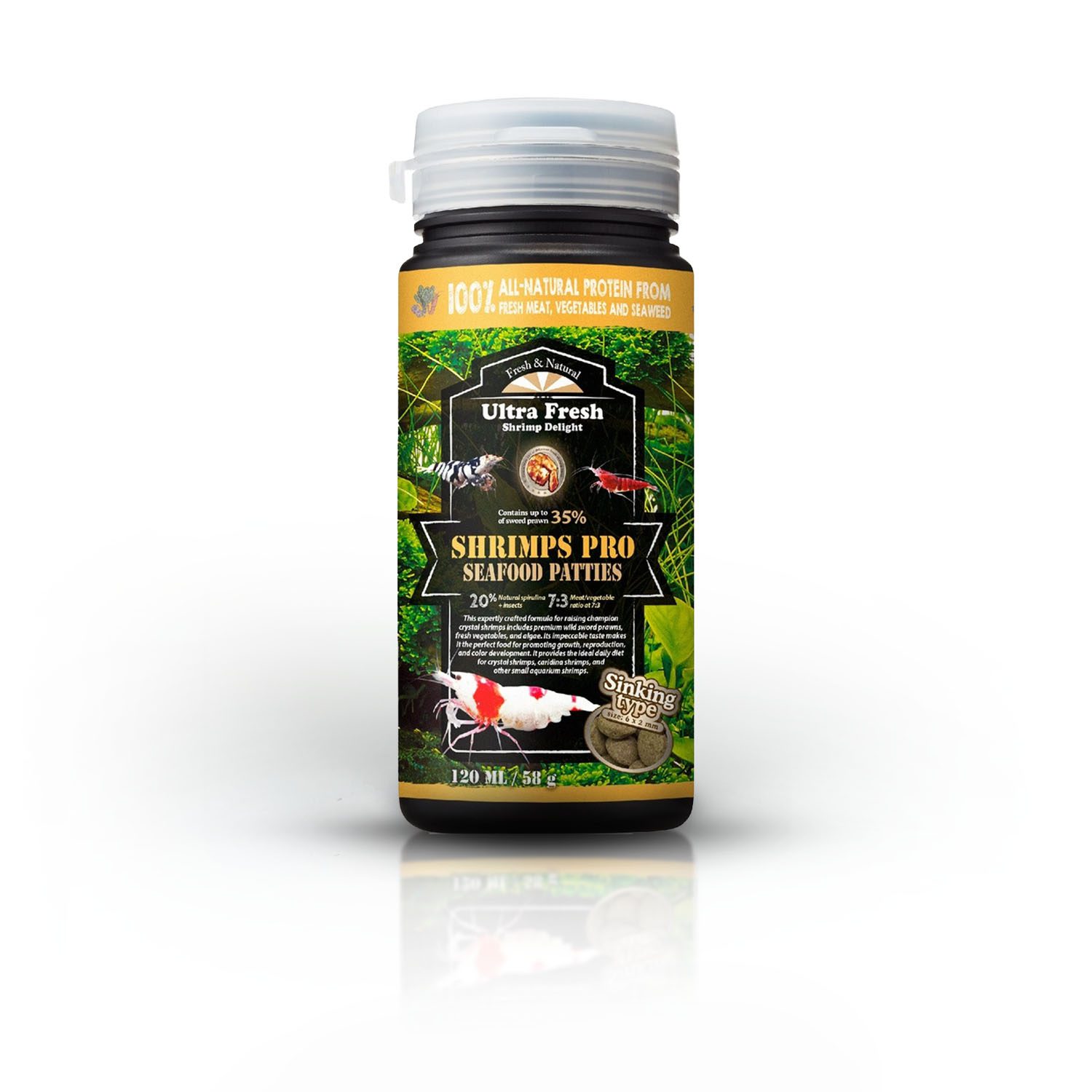 Shrimps Pro Sea Food | Alimento de Ultra Fresh Super Premium en tabletas para gambas