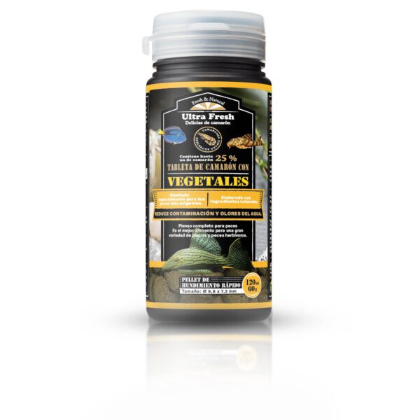 Tableta Premium Vegetal Plecos | Ultra Fresh Vegetables Shrimp Pie Alimento Super Premium para peces carnívoros de fondo