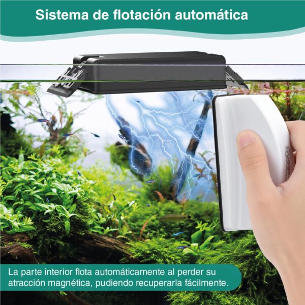 Limpiador magnético con doble hoja HG124 para acuarios | cristales limpios y sin rayas