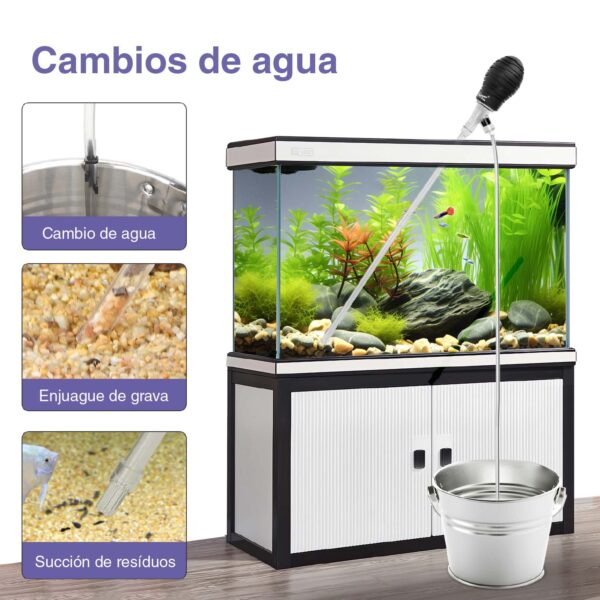 Conjunto de limpeza de aquários Hygger HG080 - Sifão e alimentador 3 em 1