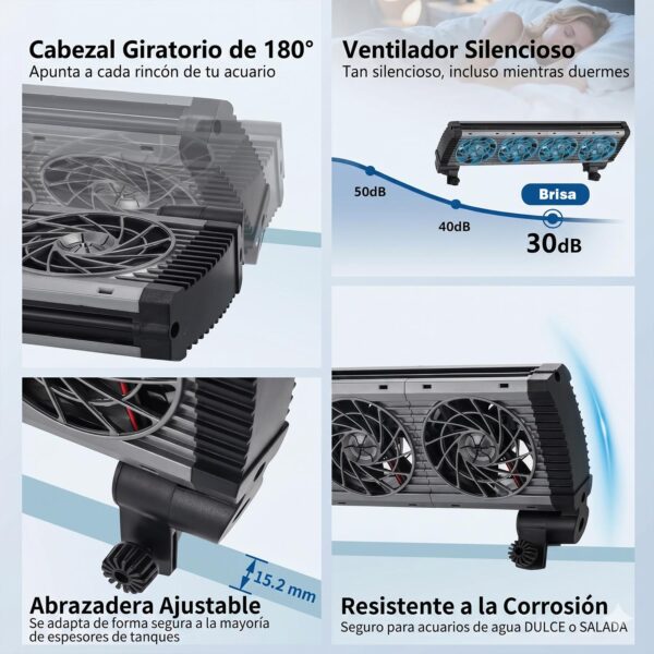 Ventilador para Acuarios Hygger FK055 | Enfriador temporizable y regulable